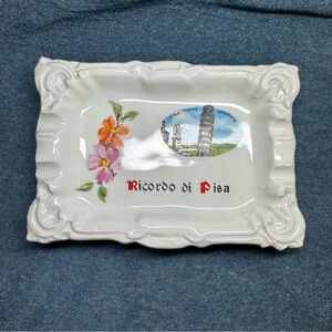Vintage Ricordo di Pisa Italy Ceramic Leaning Tower Souvenir Ashtray